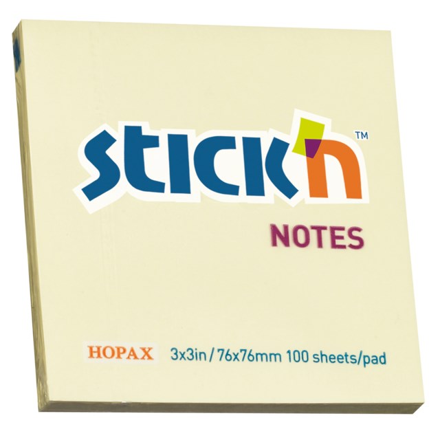 Häftis Stick'n Notes 76x76mm gul - 76x76mm - 1