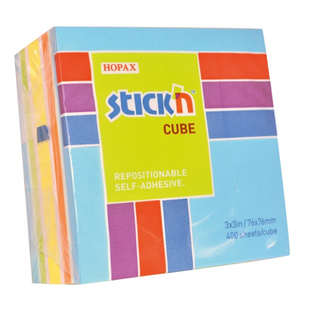 Häftis Stick'n Notes Kub 76x76mm blå/gul - 76x76mm - 1