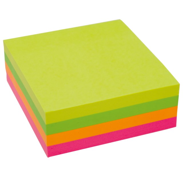 Häftis Stick'n Notes Kub 76x76mm neonfärger - 76x76mm - 1