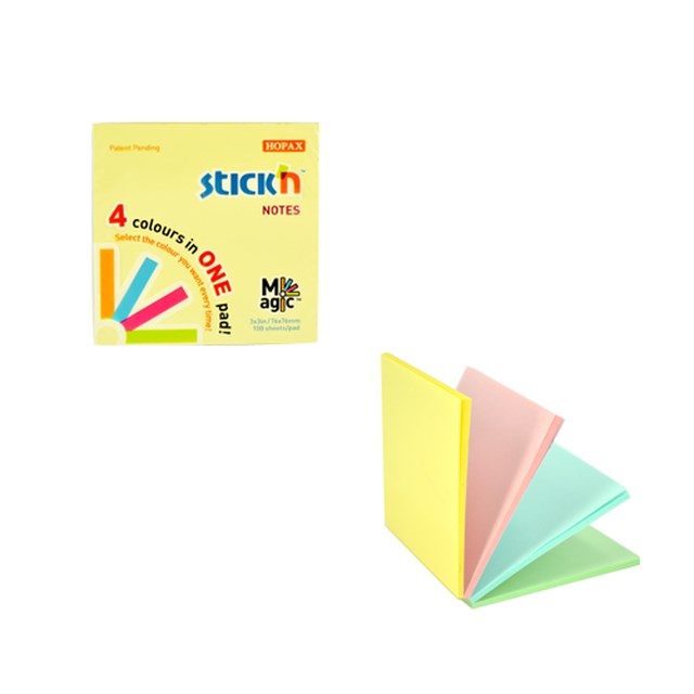 Häftis Stick'n Notes Kub 76x76mm pastellfärger - 76x76mm - 1