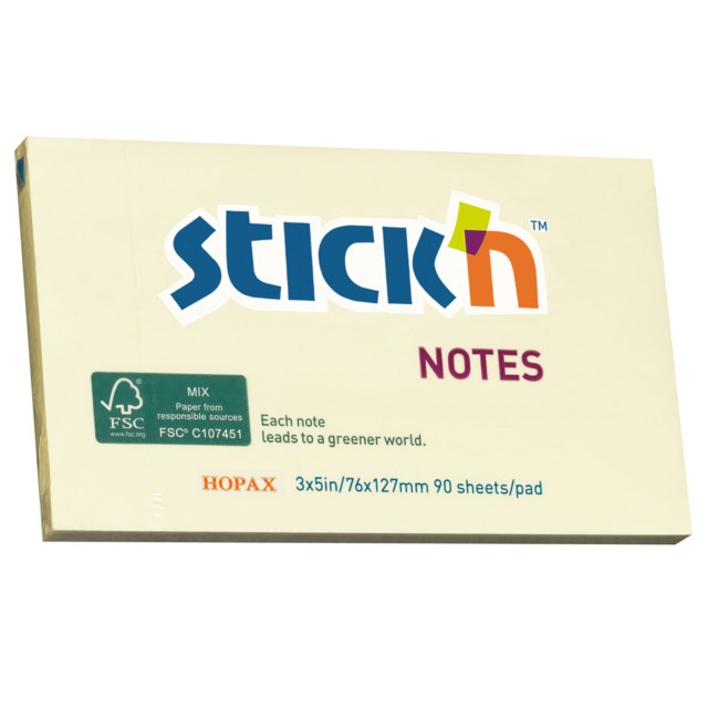 Häftis Stick'n Notes FSC 76x127mm gul - 76x127mm - 1