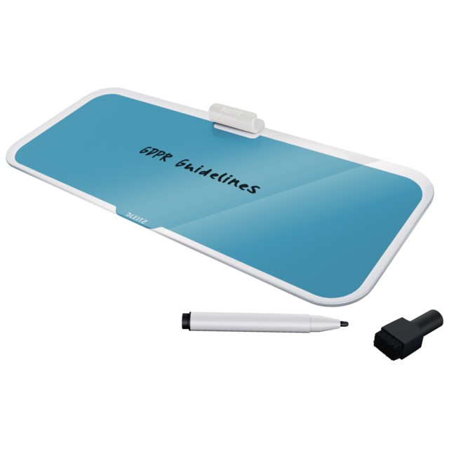 Glastavla Leitz Cosy Memo 15x38cm blå - 150x380mm - 1