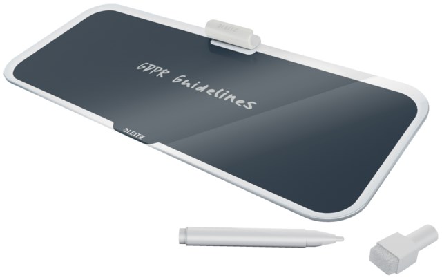 Glastavla Leitz Cosy Memo 15x38cm grå - 150x380mm - 1