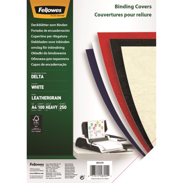 Omslag Fellowes A4 vit 100st/fp - 1