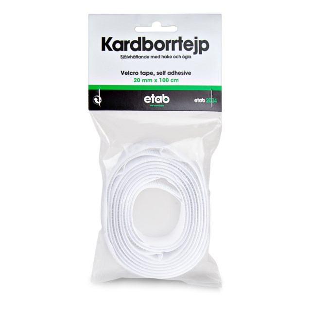 Kardborrband Tesa 20mmx1m vit - 20mmx1m - 1