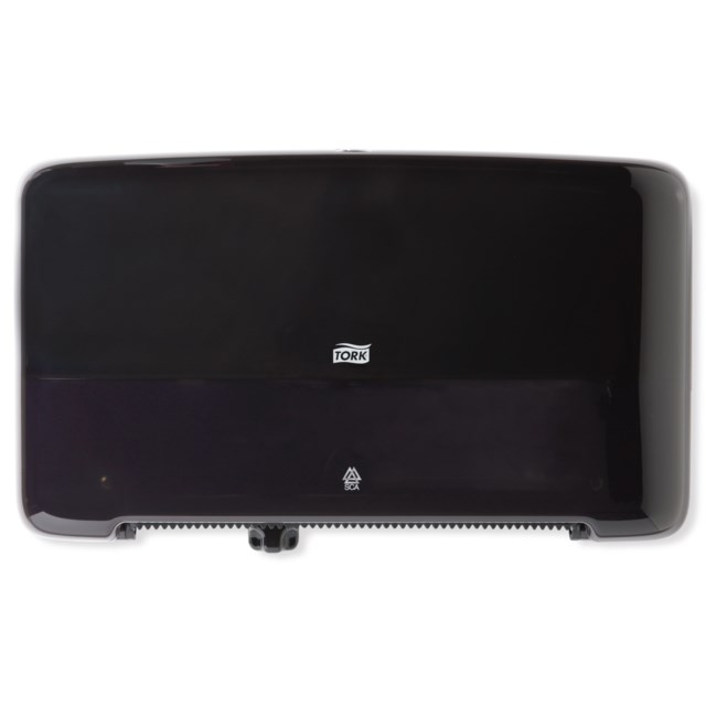 Dispenser Tork T2 Mini Jumbo Twin svart - 256x432x146mm - 1