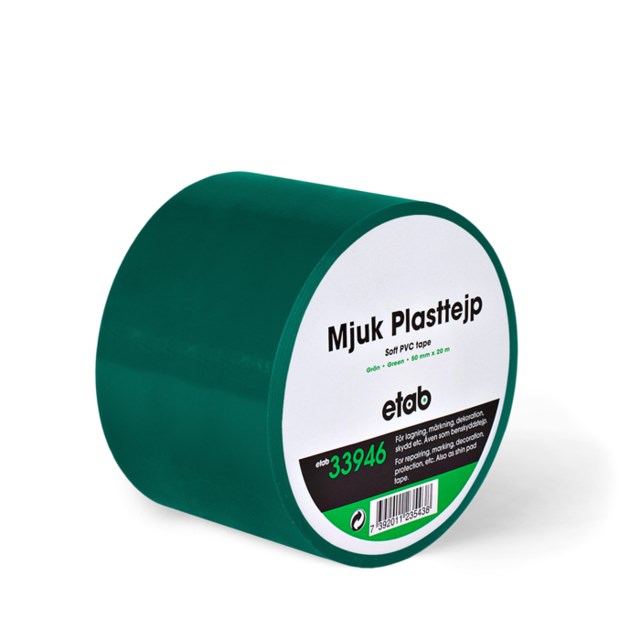 Tejp Mjuk PVC 50mm x 20m grön - 50mmx20m - 1