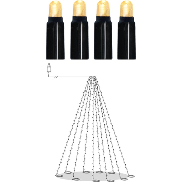 Flaggstångsbelysning Shiny Warm White 10m - 1