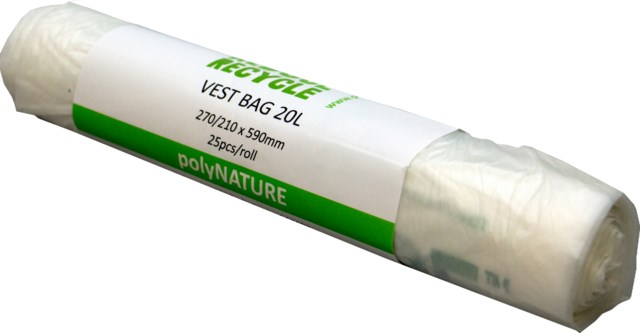 Plastpåsar polyNATURE 20 l knythandtag 25/rl - 20L - 1