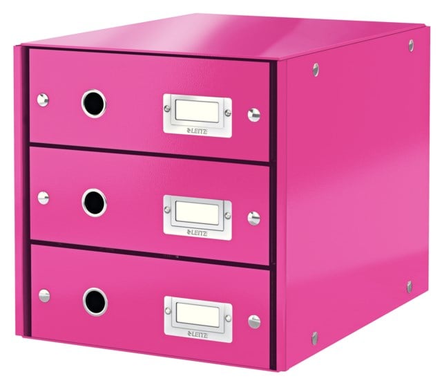 Förvaringsbox Leitz Click & Store 3 lådor rosa - 1