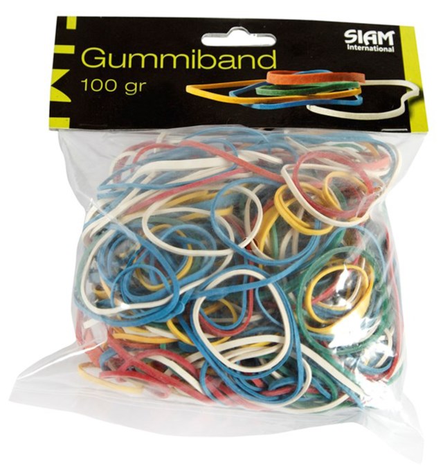 Gummiband 100g sorterade storlekar - 100g - 1