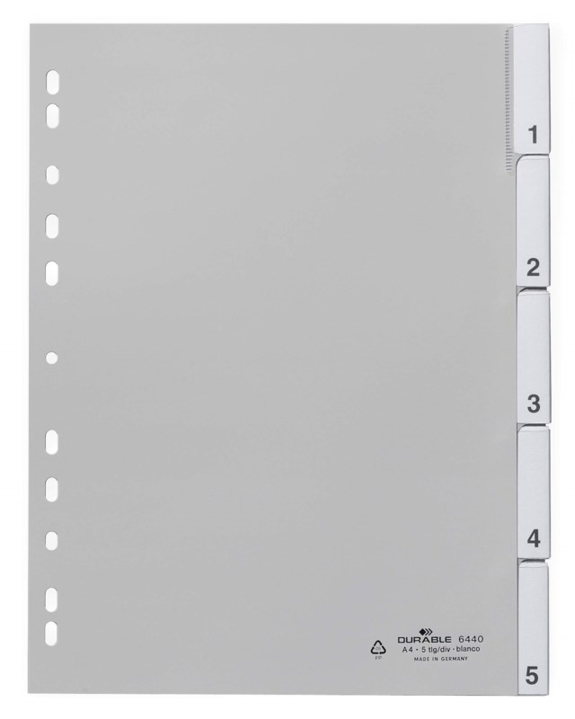 Pärmregister Durable 1-5, polypropylen, insticksflikar, A4 - 1