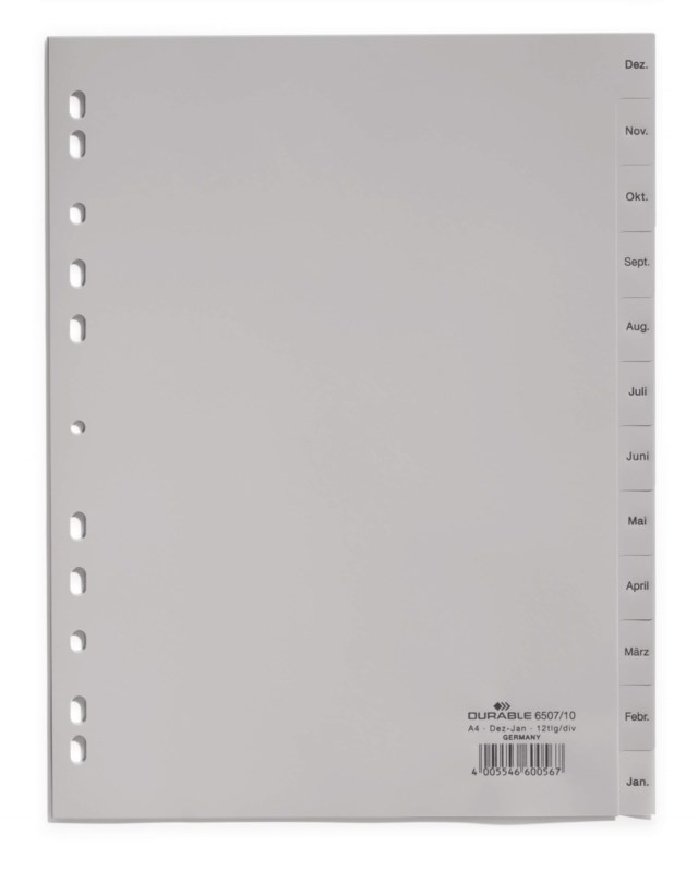 Månadsregister Durable PP Dec-Jan, 12 flikar, A4 - 1
