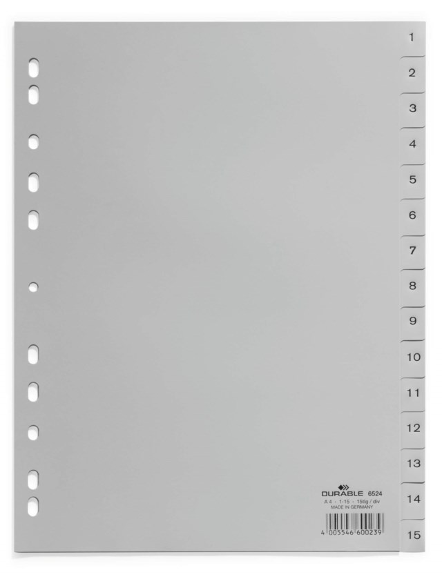 Pärmregister Durable PP 1-15, A4, 15 flikar - 1