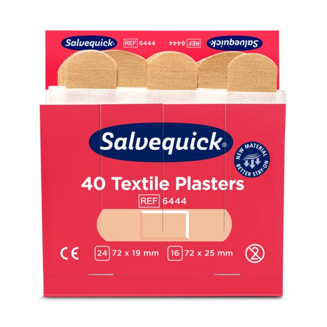Plåster Salvequick Textil 6444 40st/refill 6 refill/fp - 1