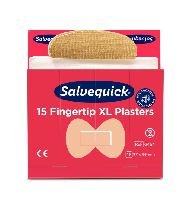 Plåster Salvequick Fingertip 6454 15st/refill 6 refill/fp - 1