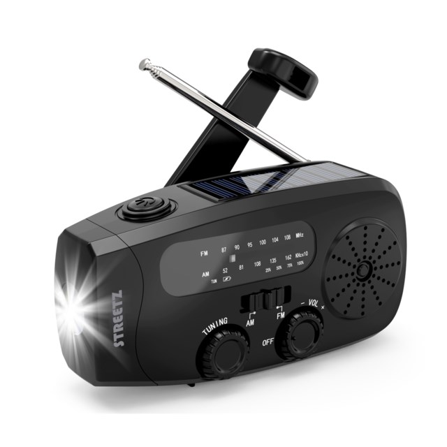 Nödradio Streetz Solar crank svart - 1