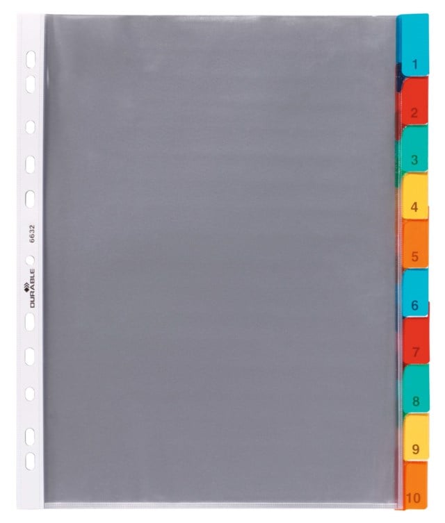 Plastficksregister Durable, 10 flikar, svetsade, A4 - 1