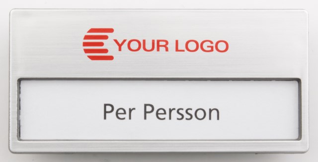 Namnbricka med fönster 33x68 mm inkl magnet - 33x68mm - 1