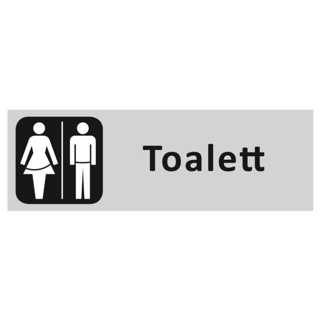 Informationsskylt Toalett Herr/Dam - 225x80mm - 1