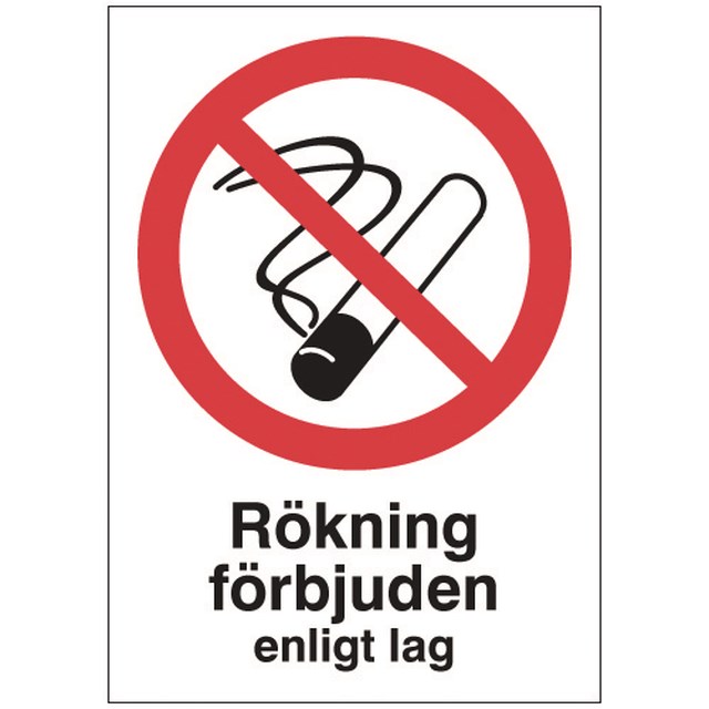 Skylt Rökning förbjuden 297x210 mm - 297x210mm - 1