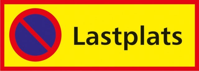 Informationsskylt Parkering Förbjuden Lastplats - 590x210mm - 1