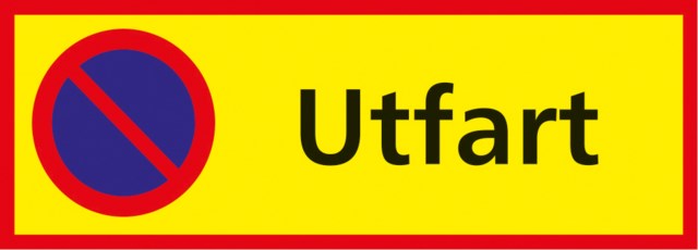 Informationsskylt Parkering Förbjuden Utfart 590x210mm - 590x210mm - 1