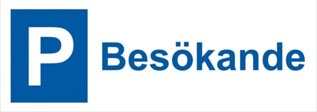Parkeringsskylt Besökande 297x105 - 297x105mm - 1