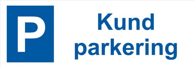 Parkeringsskylt Kund parkering 297x105 - 297x105mm - 1