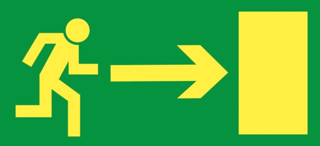 Utrymningsskylt Nödskylt höger - 300x150mm - 1