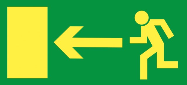 Utrymningsskylt Nödskylt vänster - 300x150mm - 1