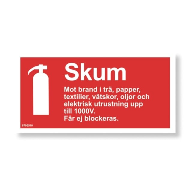 Brandskylt Typskylt Skum 200x100 - 200x100mm - 1