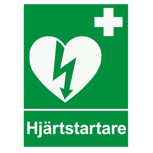 Nödskylt Hjärtstartare 170x230 mm - 170x230mm - 1