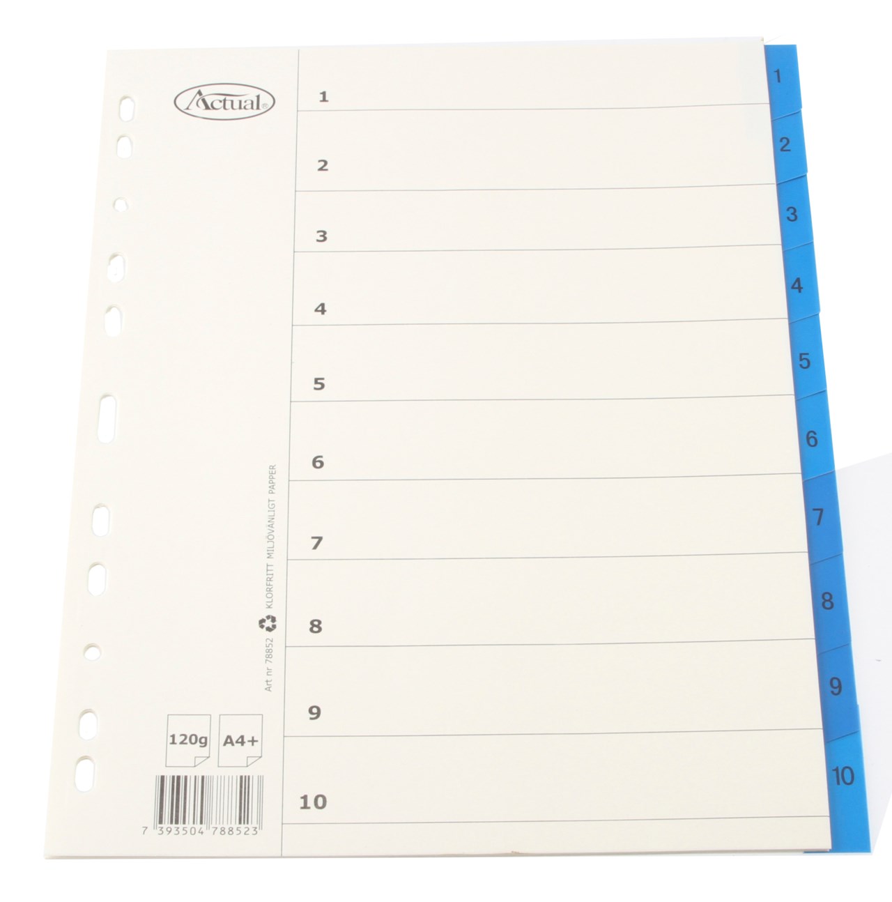 Systemregister Timing Plus A4+ 1-10, plastförstärkta flikar ...