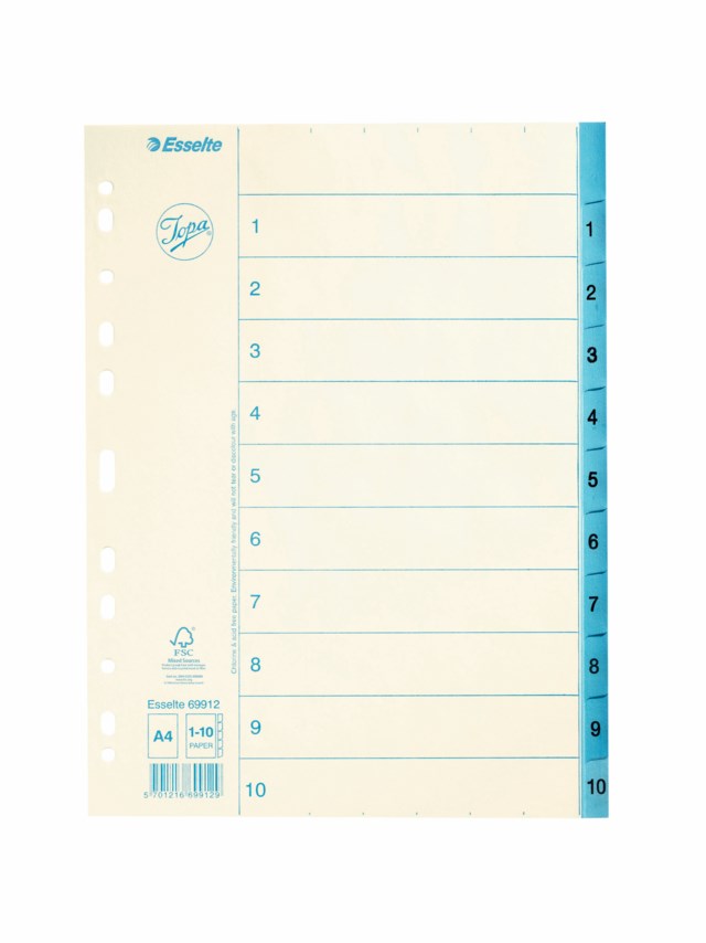 Pappersregister Esselte Jopa Original A4 1-10 - A4 - 1