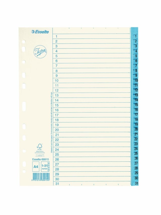 Pappersregister Esselte Jopa Original A4 1-31 - A4 - 1