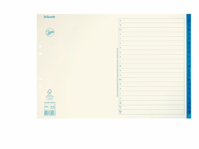 Pappersregister Esselte Jopa Original A3L A-Ö - A4 - 1