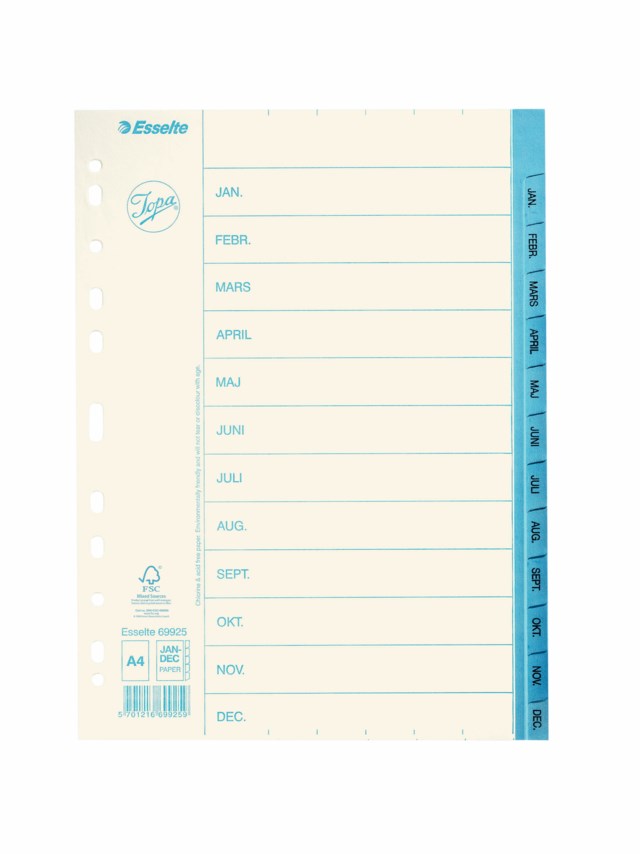 Pappersregister Esselte Jopa Original A4 Jan-Dec - A4 - 1