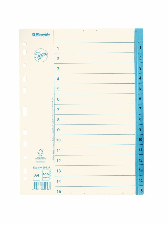Pappersregister Esselte Jopa Original A4 1-15 - A4 - 1