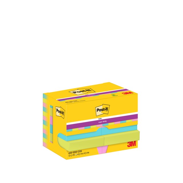 Post-it Super Sticky Cosmic 47,6x47,6 mm 12st/fp - 47,6x47,6mm - 1
