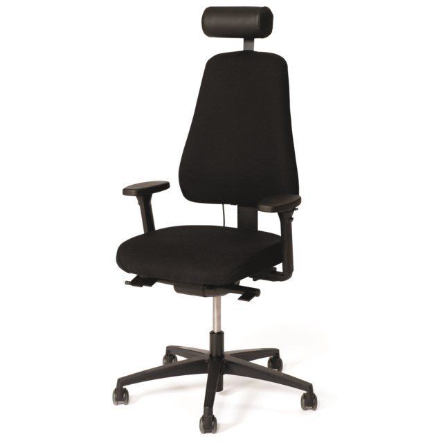 Stol Lanab Ld 6340 Svart, Ink. hjul - 1