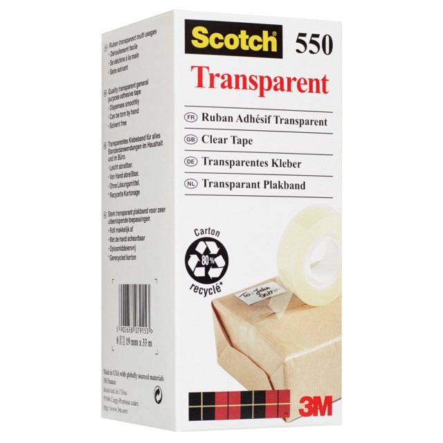 Kontorstejp Scotch 550 19mm x 33m - 19mmx33m - 1