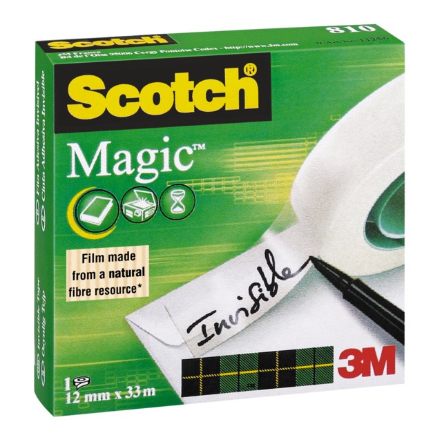 Dokumenttejp Scotch 810 12mm x 33m - 12mmx33m - 1