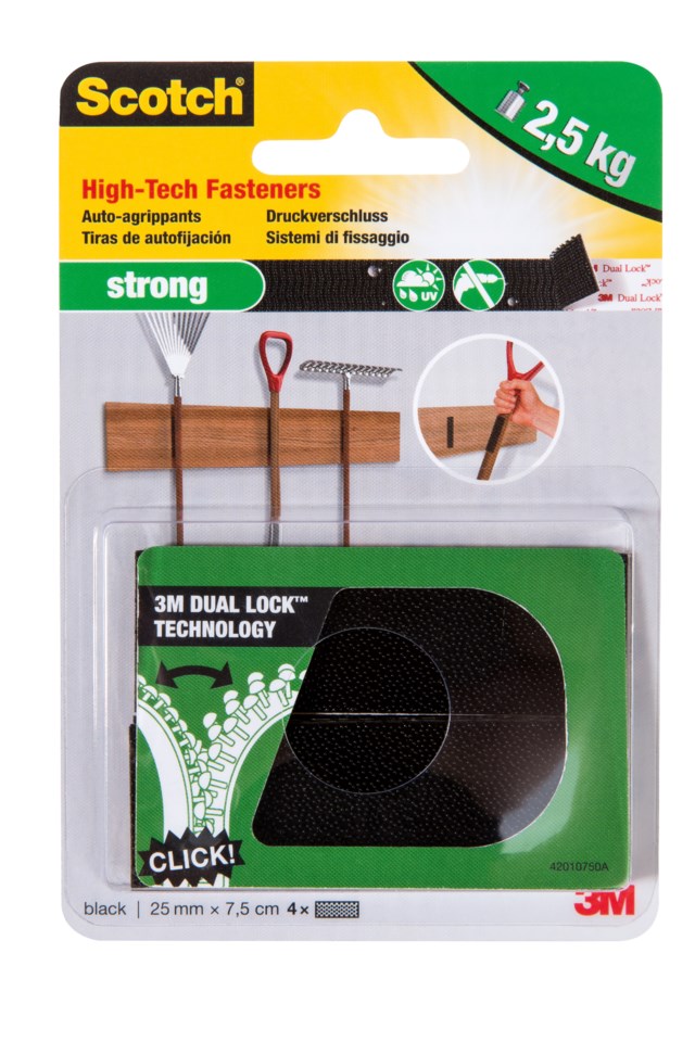 Kardborrband Scotch Strong 25 x 75mm svart - 25x75mm - 1