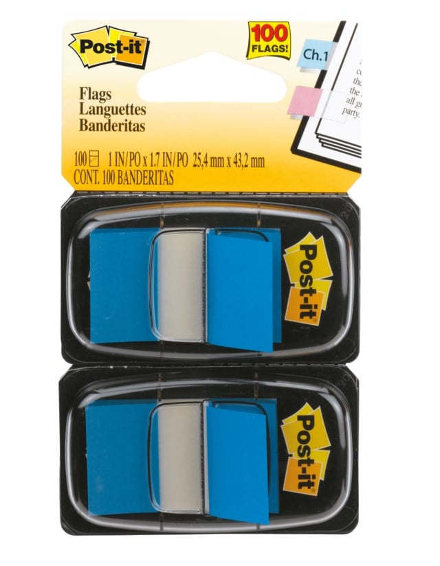 Märkflik Post-it Index 680 blå 2-pack - 25x43mm - 1