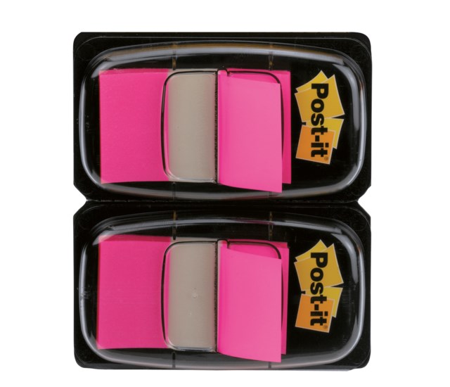 Märkflik Post-It Index 680 cerise 2-pack - 25x43mm - 1