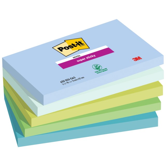 Post-it Super Sticky 655-5SS-OAS 76x127mm Oasis 5st/fp - 76x127mm - 1