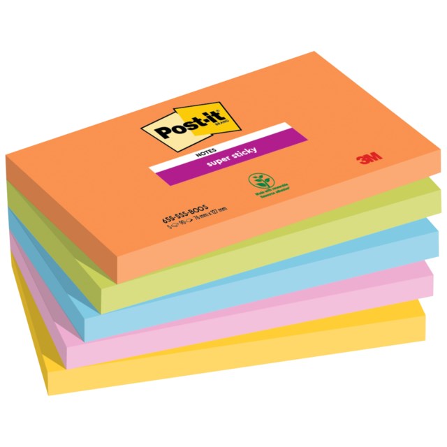 Post-it Super Sticky 655-5SS-BOOS 76x127mm Boost 5st/fp - 76x127mm - 1