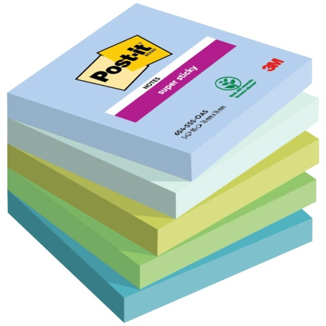 Post-it Super Sticky 654-5SS-OAS 76x76mm Oasis 5st/fp - 76x76mm - 1
