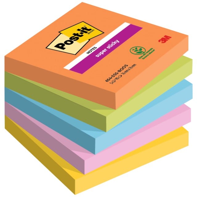Post-it Super Sticky 654-5SS-BOOST 76x76mm Boost 5st/fp - 76x76mm - 1